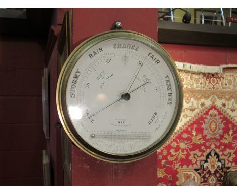 A metal cased aneroid barometer 