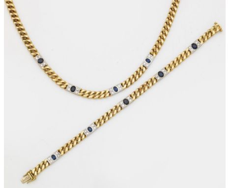   Klassisches Flachpanzer-Collier mit Armband von Wempe  Klassisches Flachpanzer-Collier mit Armband von Wempe   Gelbgold, te