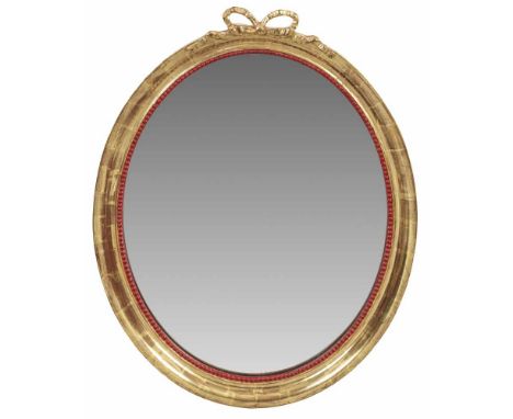   Kleiner Wandspiegel im Louis XVI-Stil  Kleiner Wandspiegel im Louis XVI-Stil   Holz, elfenbeinfarben gefasst und vergoldet.