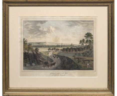   Friedrich Besemann  Friedrich Besemann   (1796 Göttingen - 1854 ebenda)  "Göttingen gegen Nord=West beim Ende der Königsall