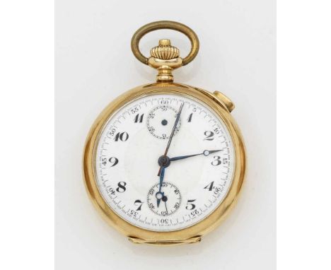   Gold-Taschenuhr mit Repetition  Gold-Taschenuhr mit Repetition   Um 1910. Gelbgold, gest. 14 ct.; Flaches Zweideckel-Goldge