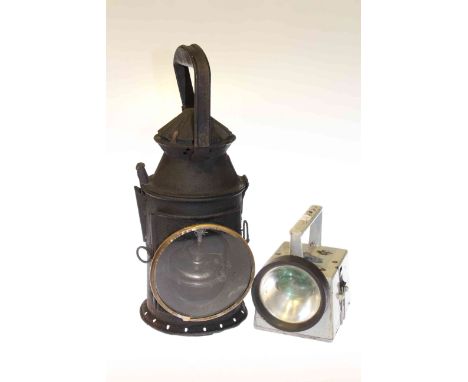 Two vintage railway lamps including one by Bardic Ltd