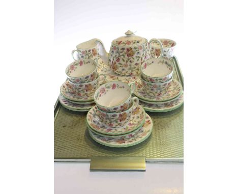 Minton Haddon Hall tea service (twenty two pieces)