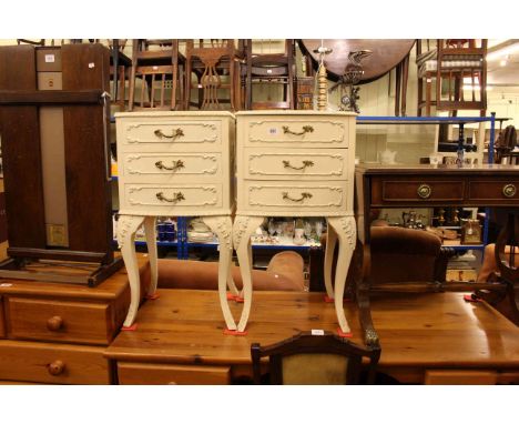 Pair Louis style three drawer pedestal chests, mahogany sofa coffee table, Victorian rosewood side chair and vintage Corby tr