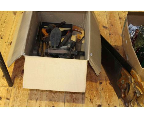 Joinery tools, shoe last, blow torch, flat iron, etc
