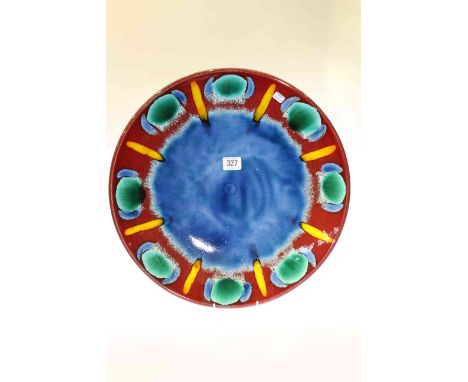 Large Poole pottery charger, 39.5cm