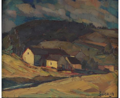 Georges HAWAY (1895-1945) "Farm at La Roche" Oil on panel. - Weight: 540 g - Shipping available - Sizes: H 290MM X L 330MM  A