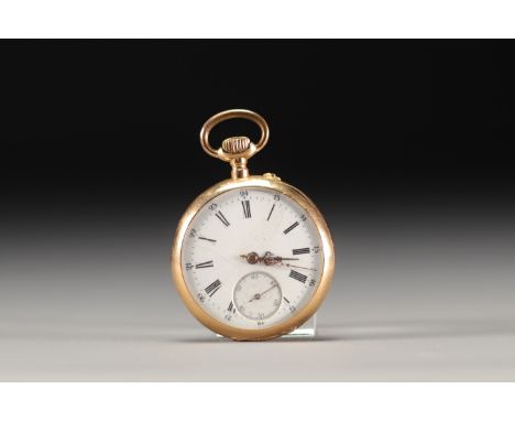 Pocket watch in 18K yellow gold 750Â°/Â°Â°, gross weight 70.5 gr - Weight: 70 g - Shipping available - Sizes: D 47 mm - At fi