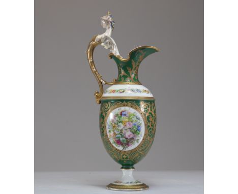 Porcelain coffee pot, French manufacture, early 20th century. - Weight: 1.22 kg - Shipping unavailable - Region: France - Siz
