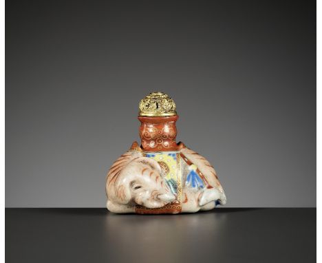 A FAMILLE ROSE PORCELAIN 'ELEPHANT' SNUFF BOTTLE, 1770-1790Published:  Bob C. Stevens, The Collector's Book of Snuff Bottles,