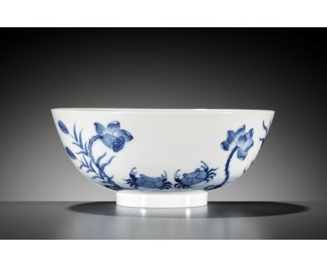 A 'BLEU DE HUE' PORCELAIN BOWL, NOI PHU THI NAM MARKChina for the Annamese court, 18th - 19th century. The deep rounded sides