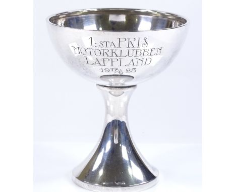 A Swedish silver trophy for the Motorklubben of Lappland dated 1923, height 12cm, 3.1oz 