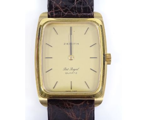 A Vintage Zenith Port Royal Quartz wristwatch, stainless steel and gold plated case, case width 28mm 