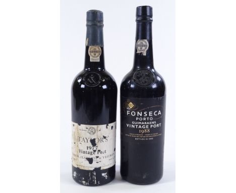 A bottle of Taylor's 1977 Vintage Port, and a bottle of 1988 Fonseca Vintage Port (2) 