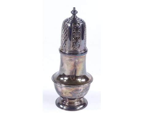 A silver conical sugar shaker, by Mappin &amp; Webb, hallmarks London 1933, height 17cm, 6.8oz 