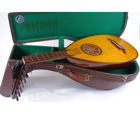 A Perl-Gold lute, with carrying case 