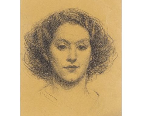Circle of Augustus John, charcoal drawing, circa 1910, portrait of a young woman, unsigned, sheet size 9" x 7", unframed 