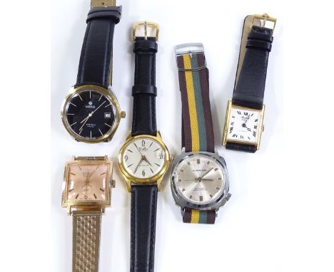 5 various Vintage wristwatches, including Superoma (5) 