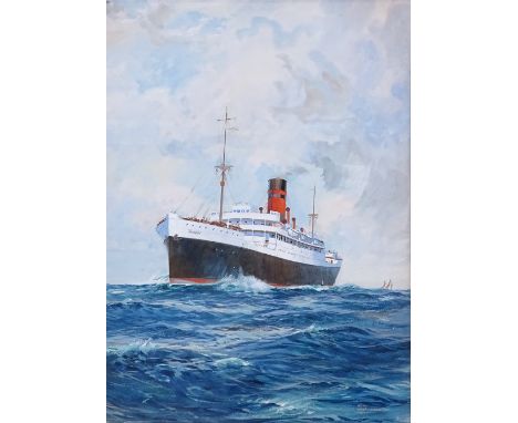 Odin Rosenninge (commercial shipping line artist), gouache / watercolour on paper, circa 1925 portrait of the SS Digby (Furne