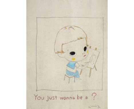 Yoshitomo Nara (B.1959), Color Pencil Sketch on Paper Image Size: 18 by 13 in. (45.2 by 33 cm.) All measurements are approxim