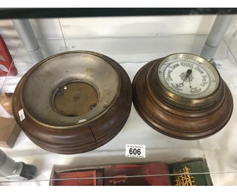 An Edwardian oak barometer etc (a/f).