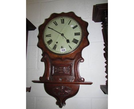 A mahogany wall clock, glass a/f.