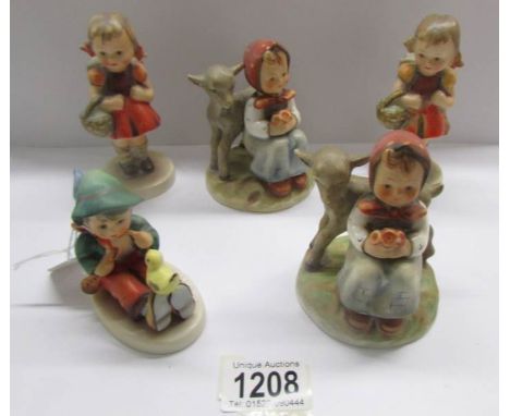 5 Goebel figurines,.