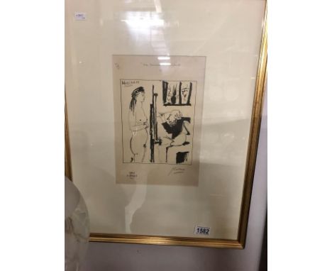 A Pablo Picasso print entitled 'La Comedie Humane', stamped and signed in pencil.