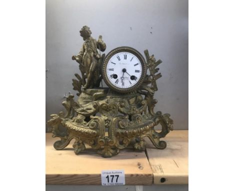 A French spelter mantle clock.