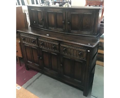 A dark oak buffet.