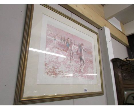 A limited edition screen print 10/25 entitled 'Bathers One' by Newlyn Society of Artist's member Mary Beresford Williams (193