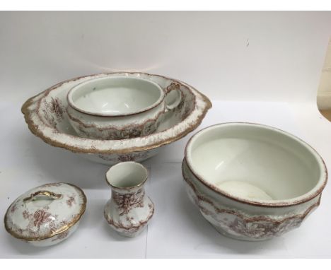 A decorative printed wash basin set