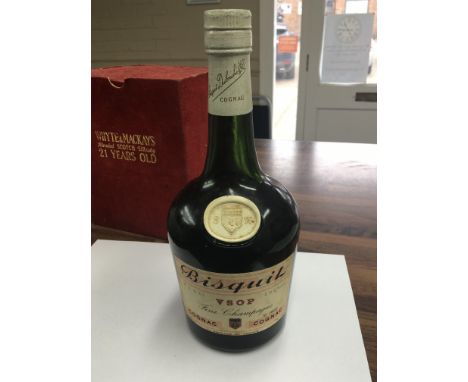 A bottle of Vintage Bisqurt VOSP cognac.