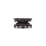 A large Chinese zitan waisted stand