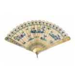 A good Chinese silver-gilt and enamel brisé fan