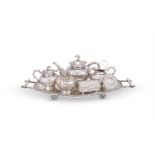 A Chinese composite silver Cabaret set