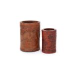 Two Chinese bamboo brushpots