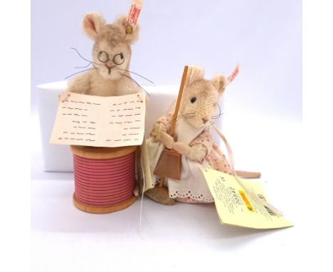 Steiff Beatrix Potter pair: (1) Steiff Beatrix Potter Collection The Mouse Tailor, white tag 354236, LE 1500, white plush mou