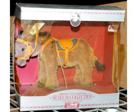 Steiff Museum Collection Donkey Replica 1931, 1988 - 1989, white tag 0126/20, LE 4000, Excellent, within Fair box, 8"/20cm.&n