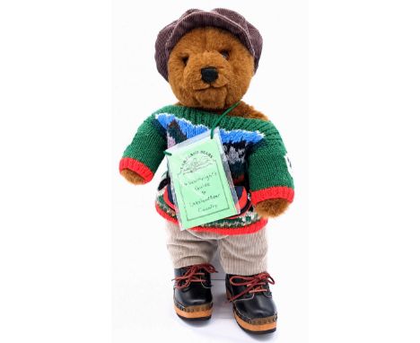 Little Folk (UK) Lakeland Bears vintage teddy bear, Grizedale Forest brown plush, plastic eyes, fully jointed, original cloth