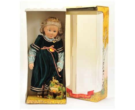 Steiff Princess vinyl doll with mohair Frog King, LE 35/1000, white tag 703058, with certificate, Excellent Plus to Near Mint