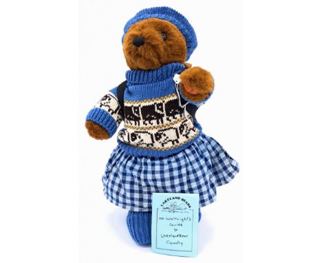Dean's Rag Book Lakeland Bears (UK) vintage teddy bear, brown plush, plastic eyes, fully jointed, original clothing (MISSING 