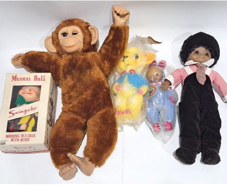 Collection of vintage dolls/novelties, including: Combex vinyl toy, Mint in original packaging; Shanghai Toys doll, with tag,