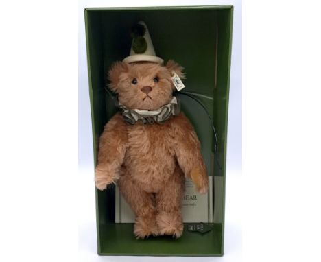 Steiff Harrods Musical Clown Bear, 1992, white tag 011894, LE 709/2000, brown mohair, chest tag (detached), certificate, play