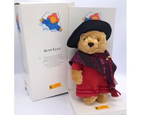 Steiff Paddington's Aunt Lucy teddy bear, white tag 662409, LE 1500, UK &amp; Ireland exclusive, Excellent Plus, with swing l