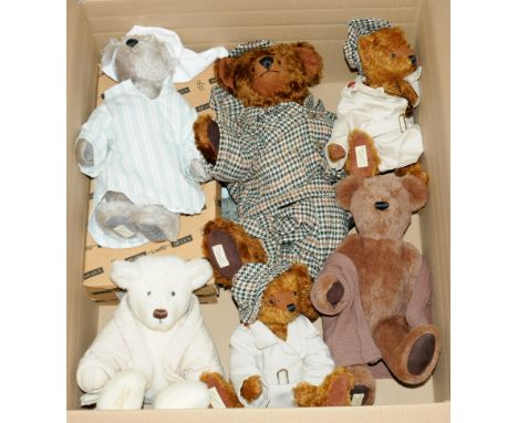 Dean's Rag Book collection of teddy bears including Sherlock (15/100), Scrooge (239/2450), Christian (172/1000), Coco (172/10