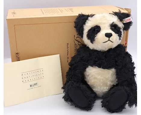 Steiff UK and Ireland Exclusive Panda Bear, 2003, white tag 661013, LE 147/2000, mohair, with certificate, Excellent Plus to 