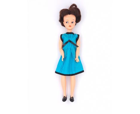 Pedigree Sindy vintage Mamselle Blue Beat doll, 1967, brunette hair, Fair Plus to Excellent.