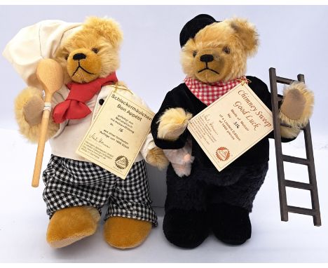 Hermann-Spielwaren pair of teddy bears, including: Bon Appetit, LE 16/1000, mohair, with tag and swing label certificate, Goo