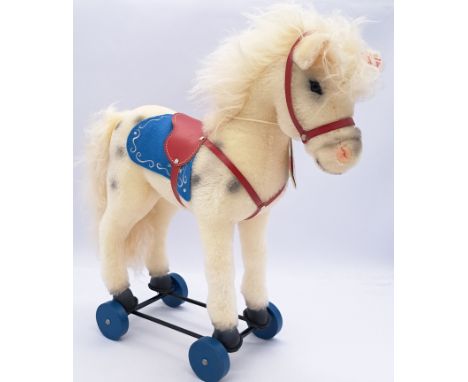Steiff Olivia Horse on Wheels, white tag 006814, LE 354/500, 2019, with swing label, certificate, Near Mint within Good Plus 